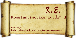Konstantinovics Edvárd névjegykártya